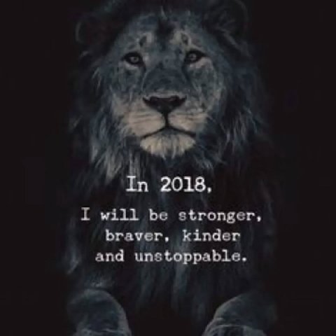 In 2018, I will be stronger, braver, inder and