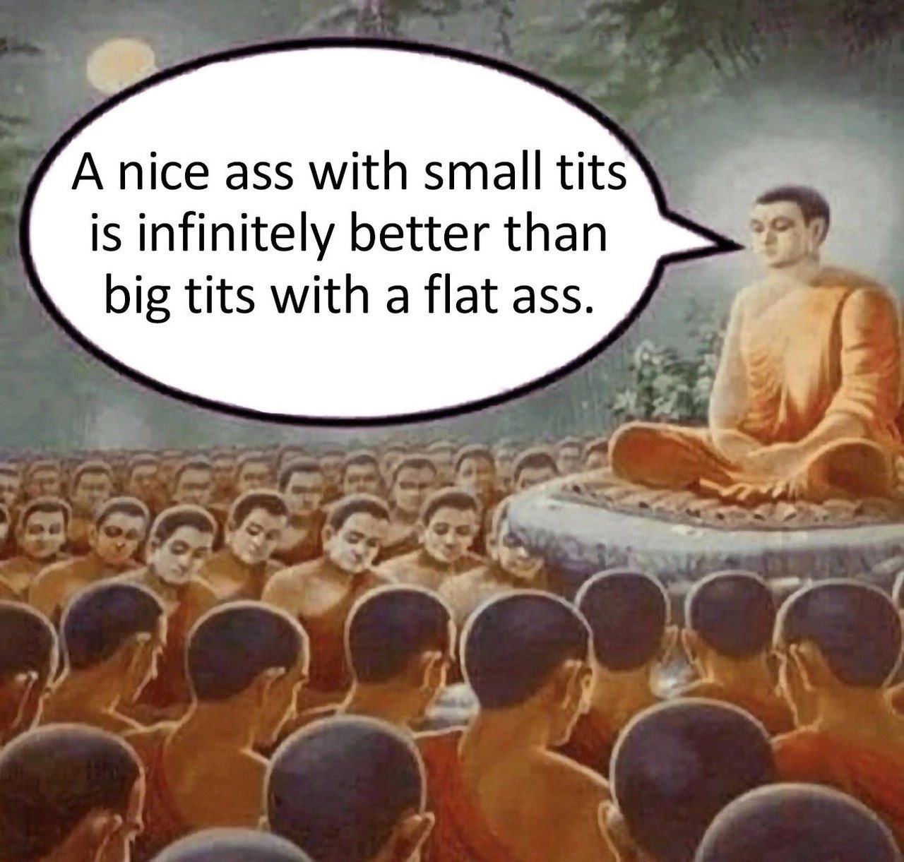 А nice ass with small tits is infinitely better than big tits with а flat ass.