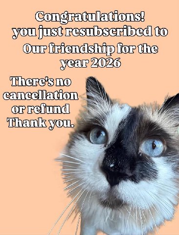 Congratulations! friendship cancellation Я