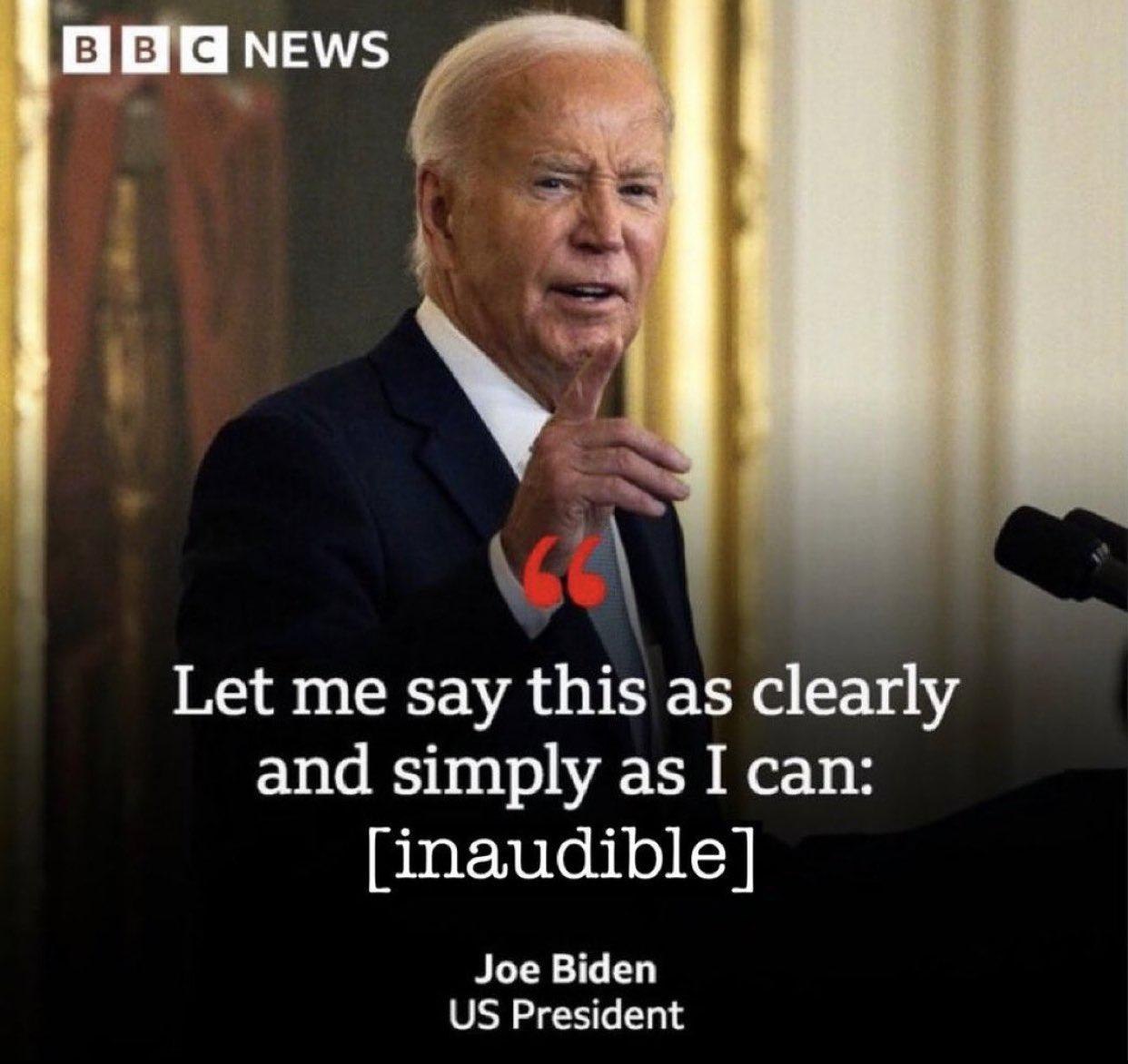 мЕМ/5 Let me say this as clearly and simply as I can: [inaudible] Joe Biden President