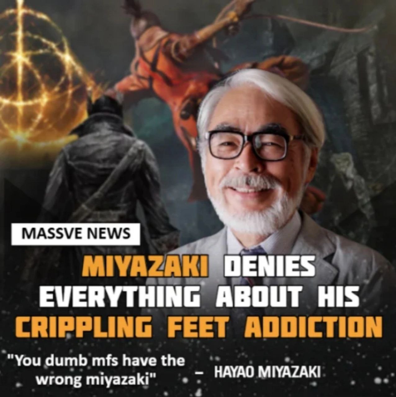 EVERYTHING ABOUT HIS CRIPPLING FEET ADDICTION You dumb mfs have the wrong miyazaki" HAYAO MIYAZAKI