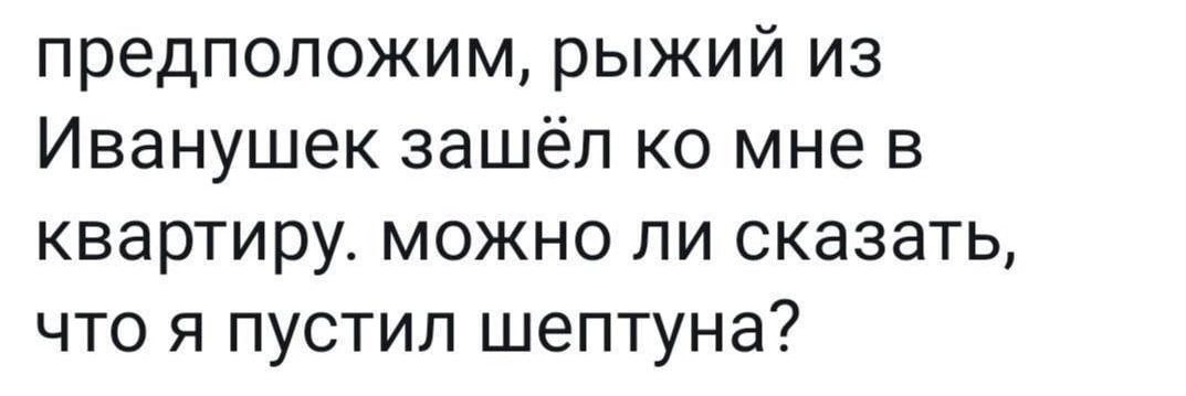 предположим, рыжий из Иванушек зашел мне в квартиру. можно ли сказать, что я пустил шептуна?