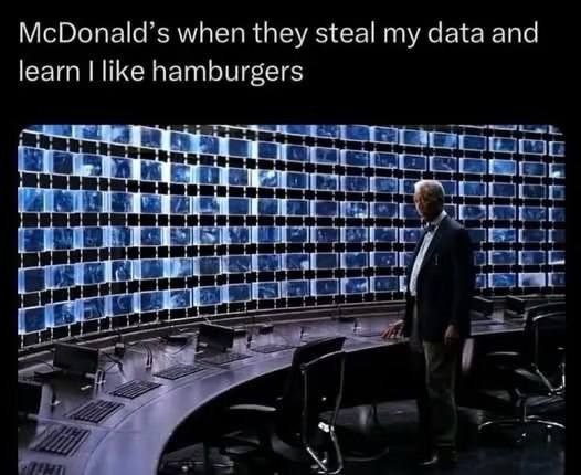 when they steal my data and learn hamburgers