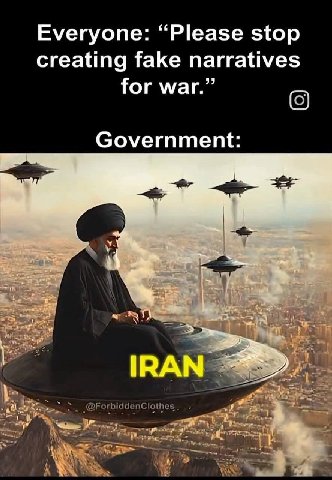 Everyone: “Please stop creating fake narratives for war.” Government: