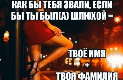 КАК БЫ ТЕБЯ ЗВАЛИ, ЕСЛИ БЫ ТЫ БЫЛГА) ШЛЮХОЙ ТВОЯ ФАМИЛИЗ