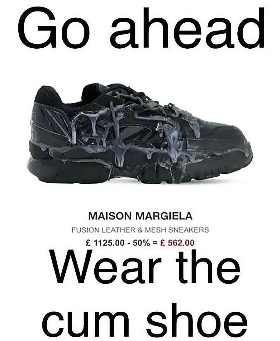 апеа MAISON MARGIELA FUSION LEATHER MESH SNEAKERS 1125.00 50% 562.00 Wear the cum shoe