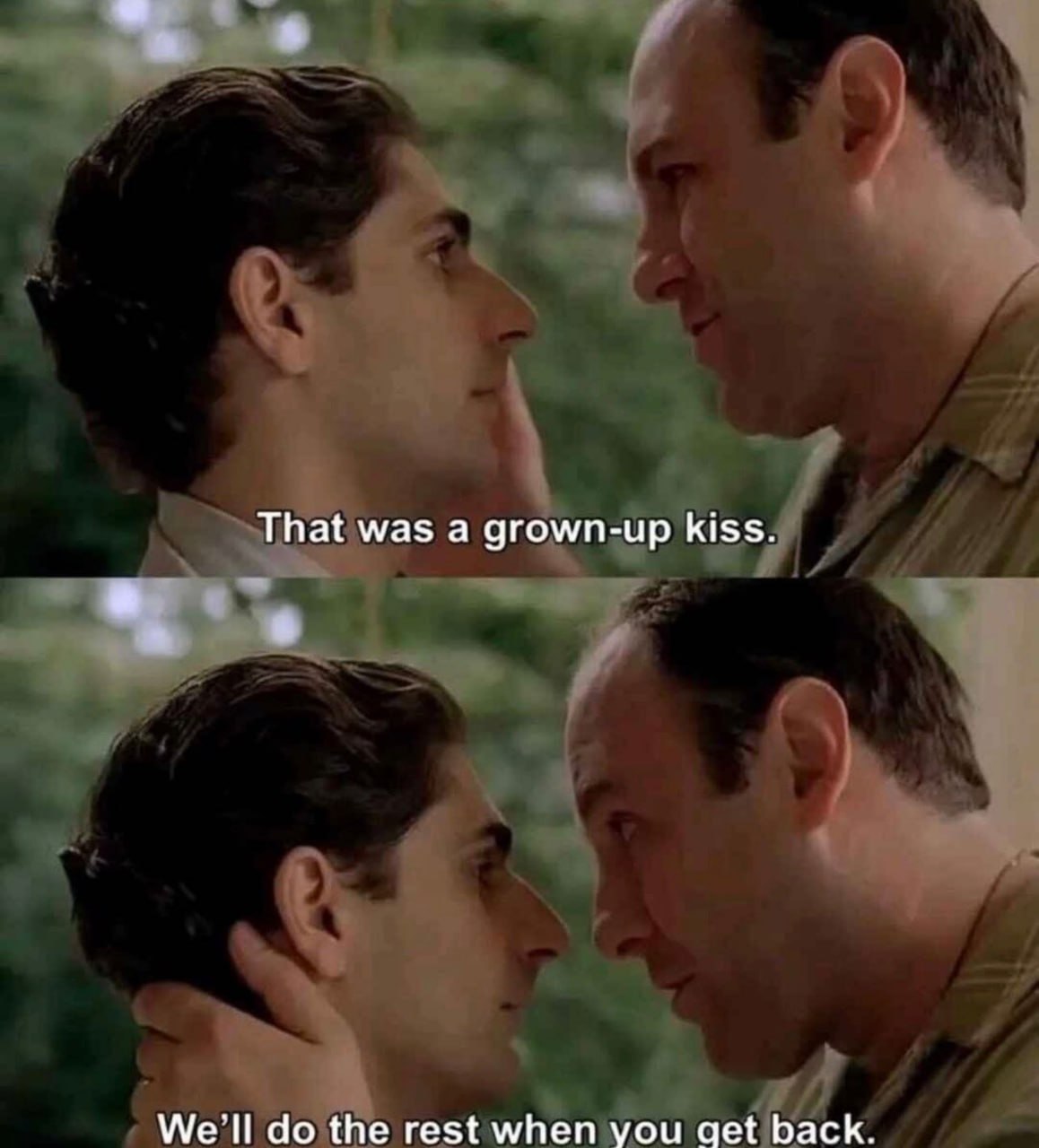That was а grown-up kiss. о We’ll the rest when you get back.
