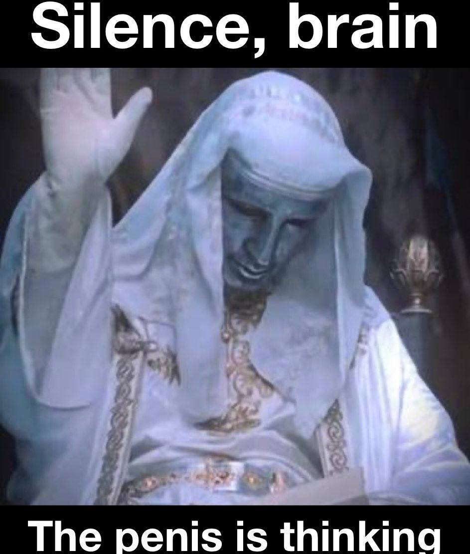 Silence, brain The penis is thinking