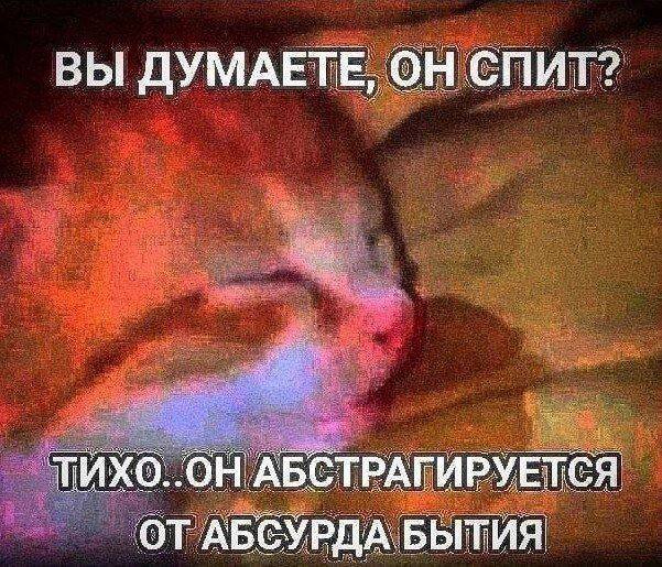 ВЫ ДУМАЕТЕ, СПИТ? ТИХО..ОН АБСТРАГИРУЕТСЯ ОТ АБСУРДА