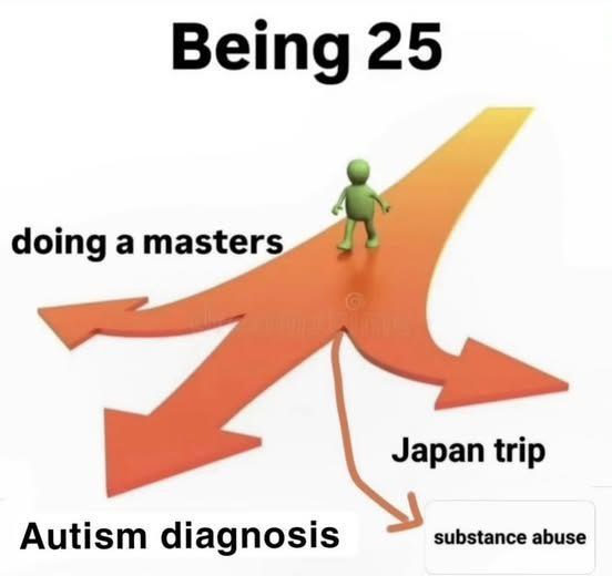 Being 25 doing a masters Japan trip Autism diagnosis substance abuse