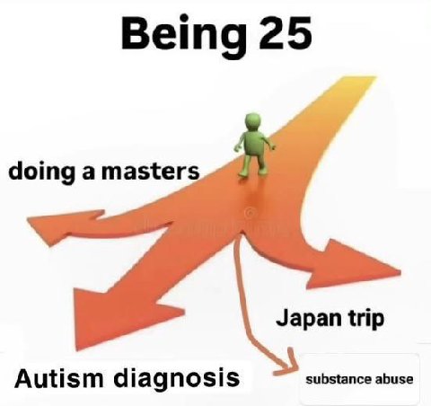 Being 25 doing a masters Japan trip Autism diagnosis substance abuse