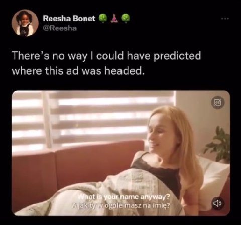 я 2) Reesha Bonet @ де There’s no way | could have predicted where this ad was headed. Al Plyty winylowej) Ф