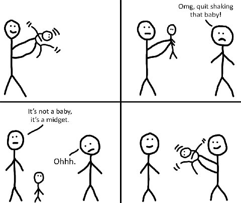 Omg, quit shaking that baby! It’s not а baby, it’s a midget. 7 Ohhh.