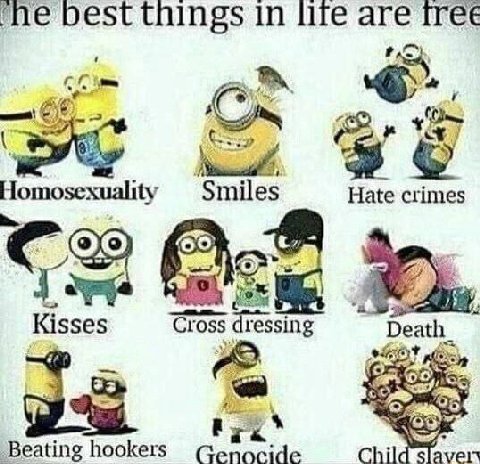 best things life are 1гее Homosexuality Hate crimes 2 Kisses Death ressing 7 Beating hookers até