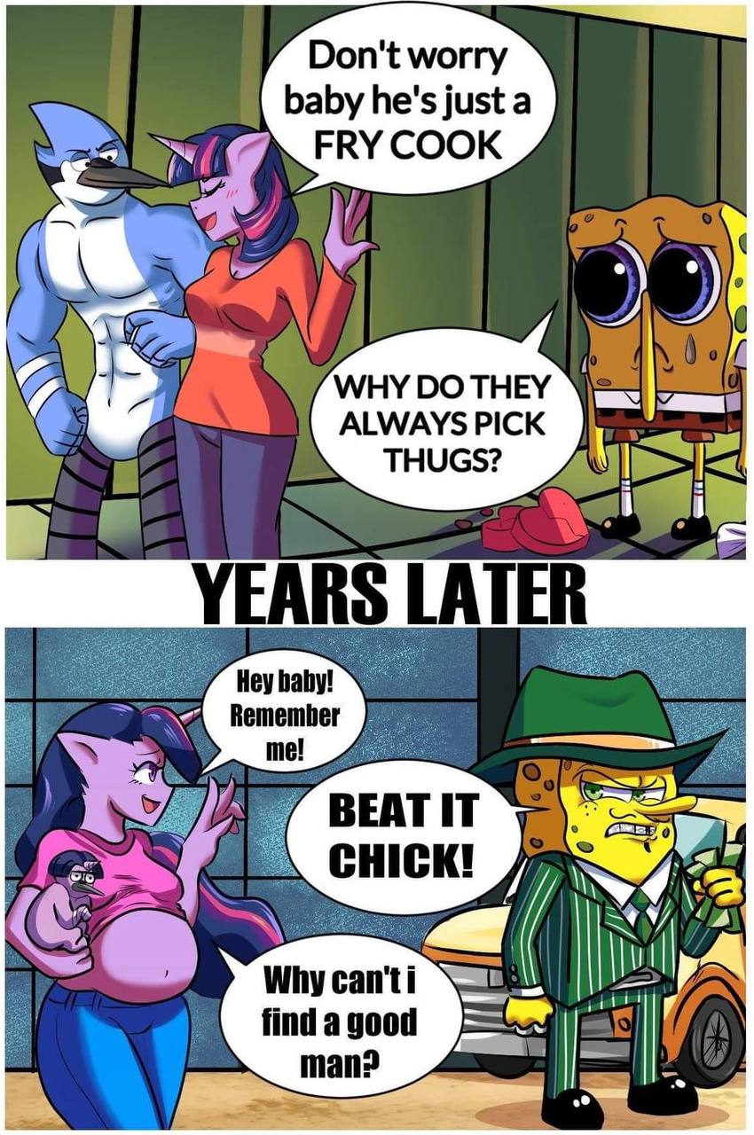 Don't worry baby he's just а FRY COOK я WHY ALWAYS PICK THUGS? YEARS LATER Hey Remember me! a {2:0 Why can'ti find a good man?