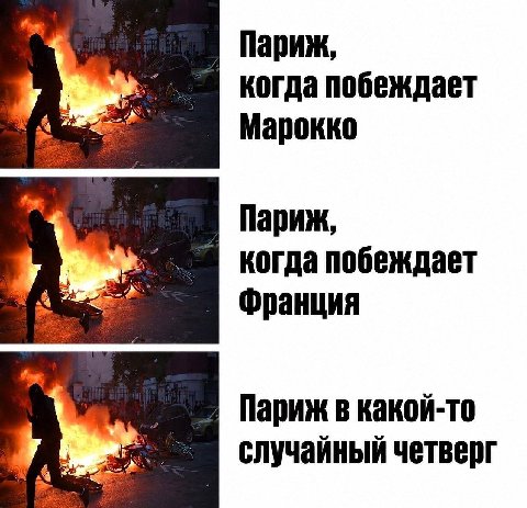 4 Париж, у когда побеждает Марокко 4 Париж, у когда побеждает Франция Париж в какой-то случайный четверг