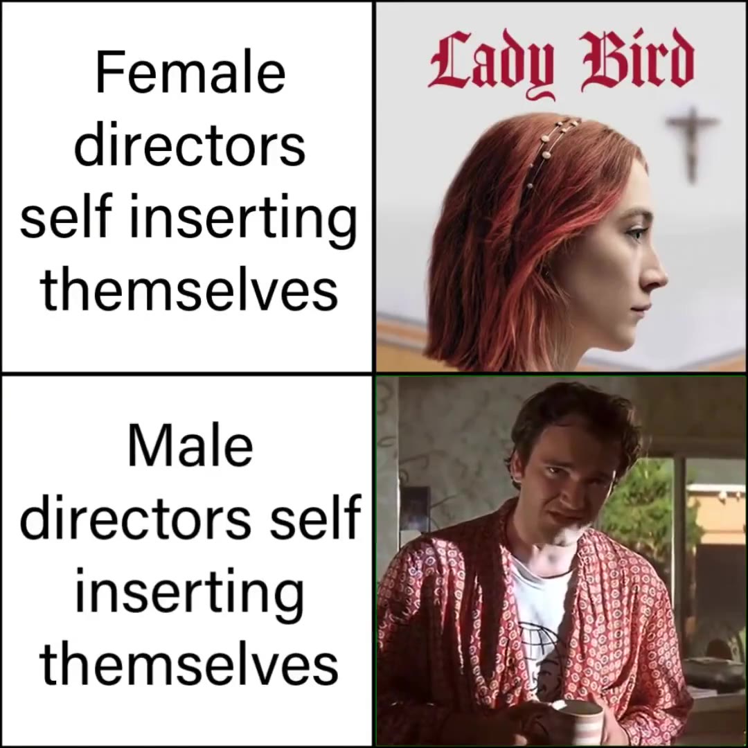 Female Lady Bird directors self inserting themselves Male a directors inserting themselves