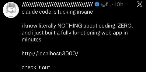 claude code is fucking insane i know literally NOTHING about coding. ZERO. and i just built a fully functioning web app in minutes http://localhost:3000/ check it out