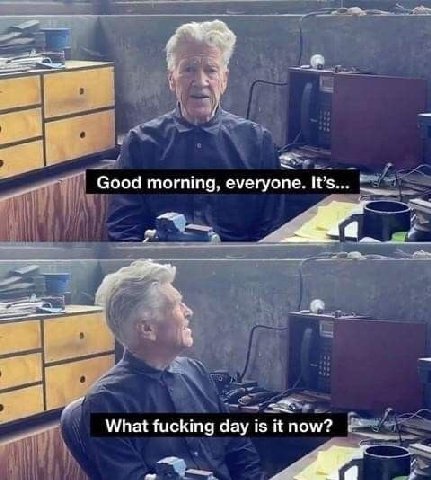 Good morning, everyone. It’s... What fucking day is it now?