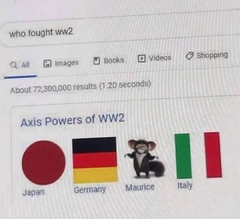 who fought images Books Videos Shopping About 72,300,000 results (1.20 seconds) Axis Powers of Japan Germany Maurice italy