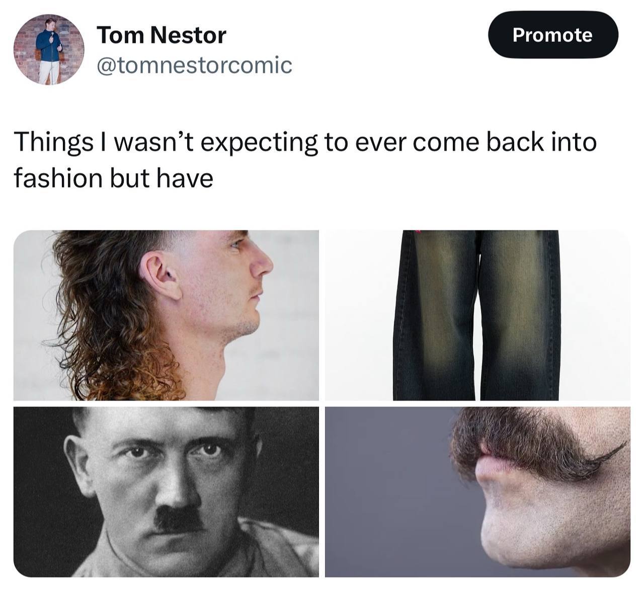 Tom Nestor @tomnestorcomic Things wasn’t expecting to ever come back into fashion but have