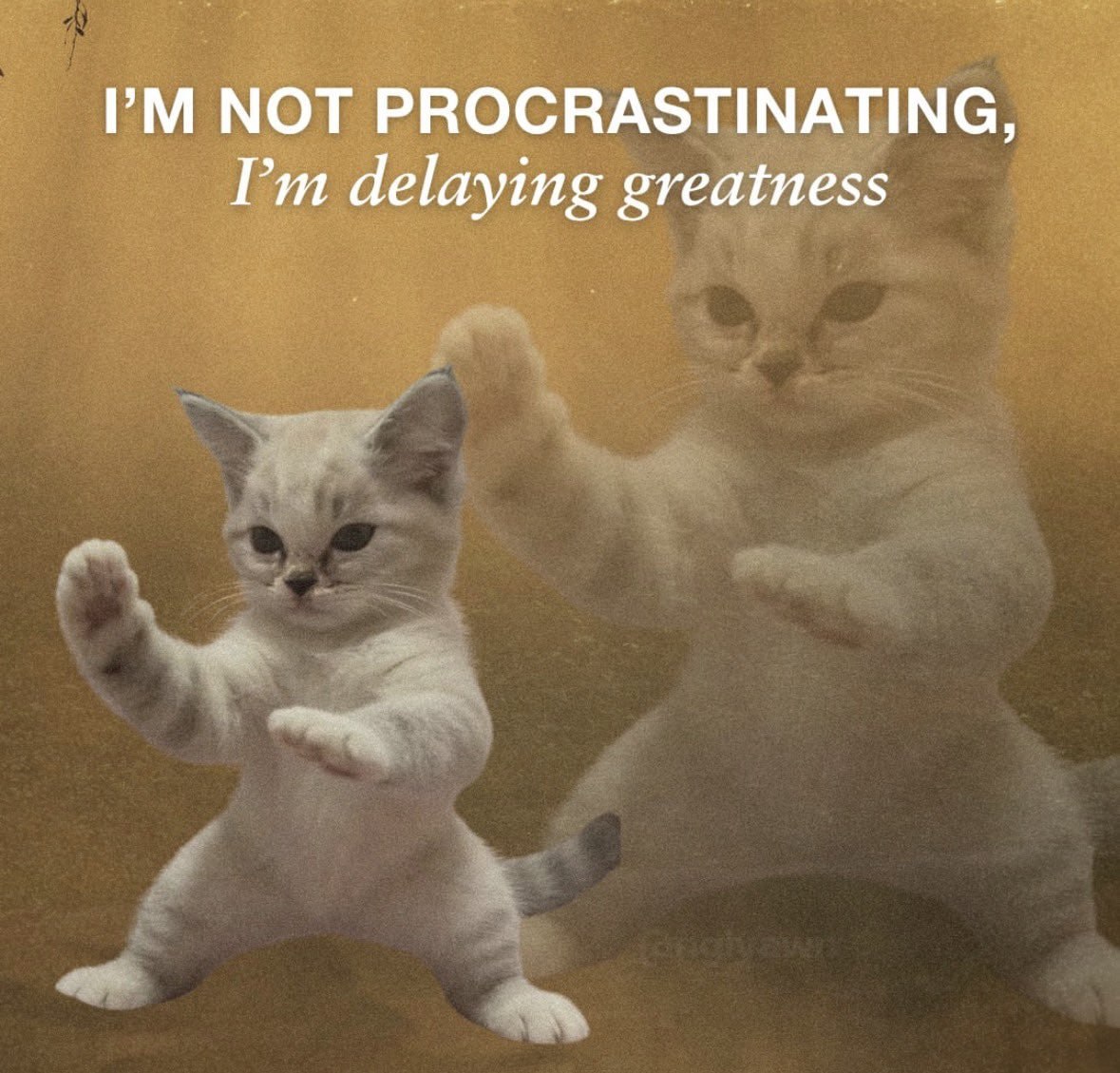 МОТ PROCRASTINATING, delaying greatness