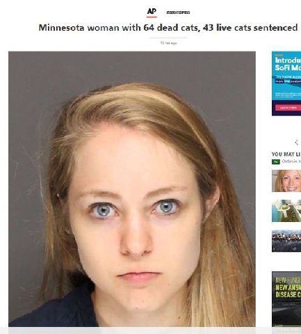 Minnesota woman with 64 dead cats, 43 live cats sentenced Introdu SoFi YOU MAY И NEW