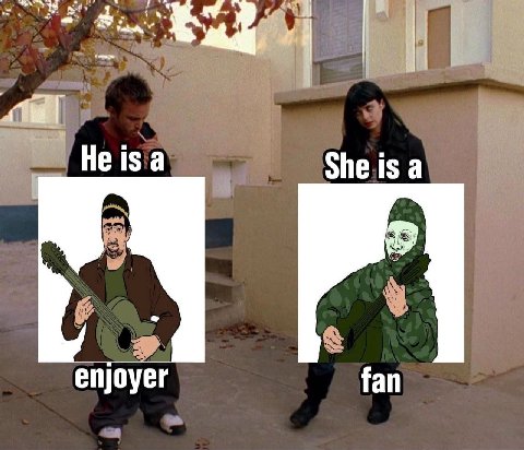 She is a fan enjoyer