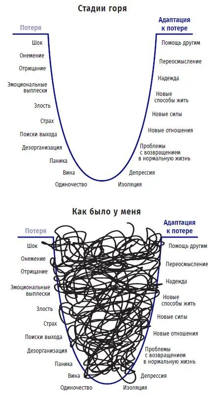 Стадии горя Адаптация Потеря к потере Шок Помощь другим Онемение Переосмысление Отрицание Надежда Эмоциональные выплески способы жить Злость Новые силы Страх Новые отношения Поиски выхода Дезорганизац