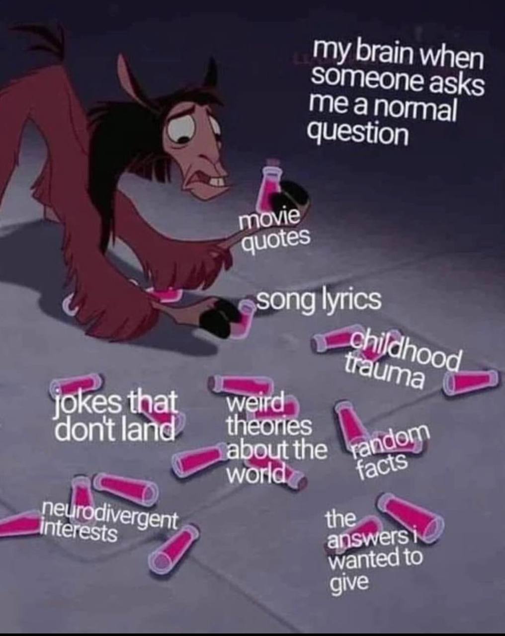 My brain when someone asks anormal question movie quotes song lyrics tray мега jokes that theories dont land bout the cando™ world interests ver gent to answers! give