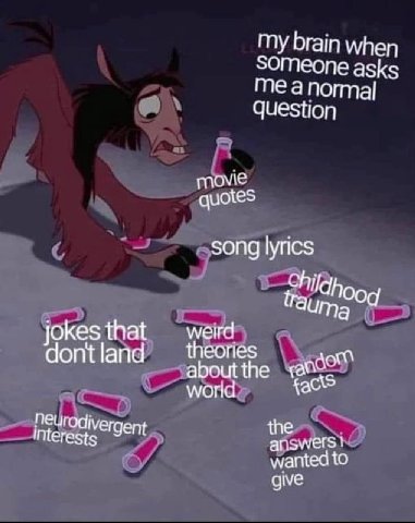 My brain when someone asks anormal question movie quotes song lyrics tray мега jokes that theories dont land bout the cando™ world interests ver gent to answers! give