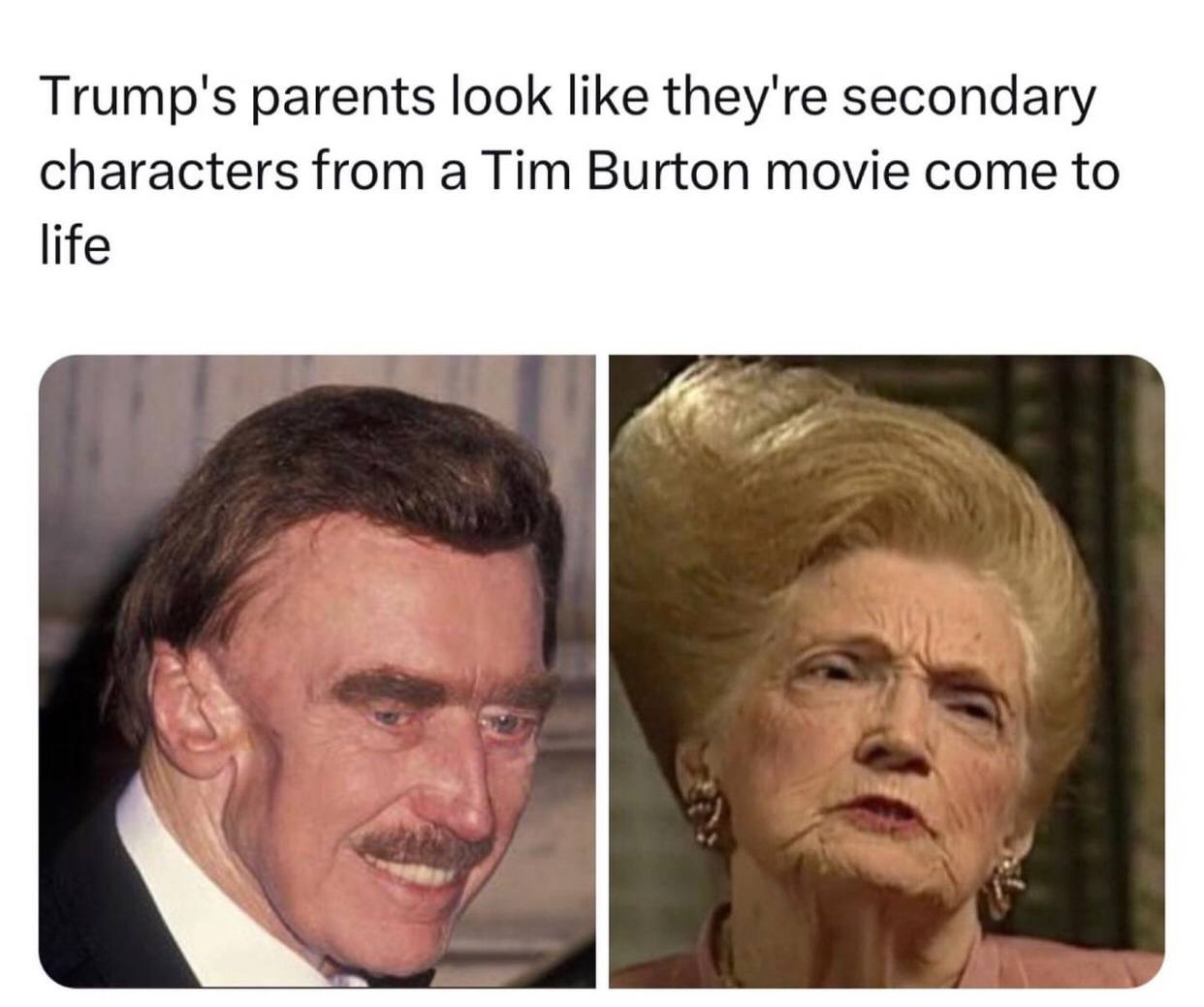 Trump's parents look like they're secondary characters from a Tim Burton movie come to life