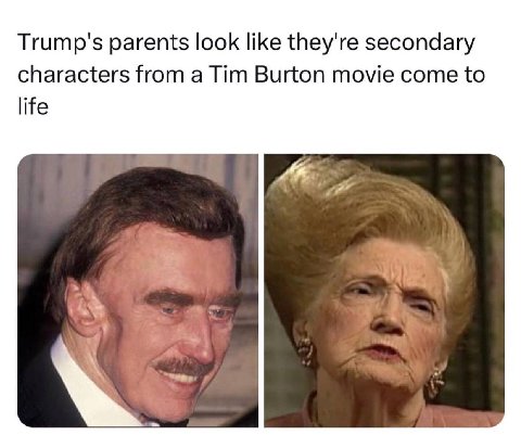 Trump's parents look like they're secondary characters from a Tim Burton movie come to life