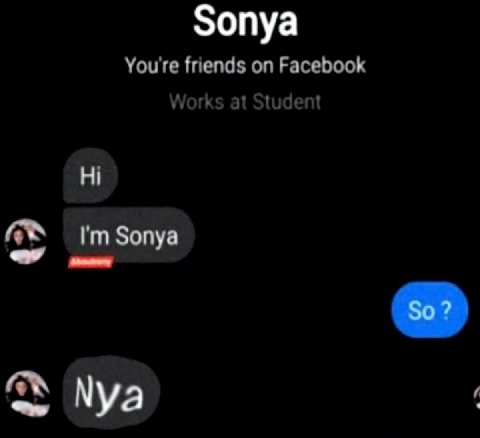 Зопуа You're friends on Facebook Works at Student Nya