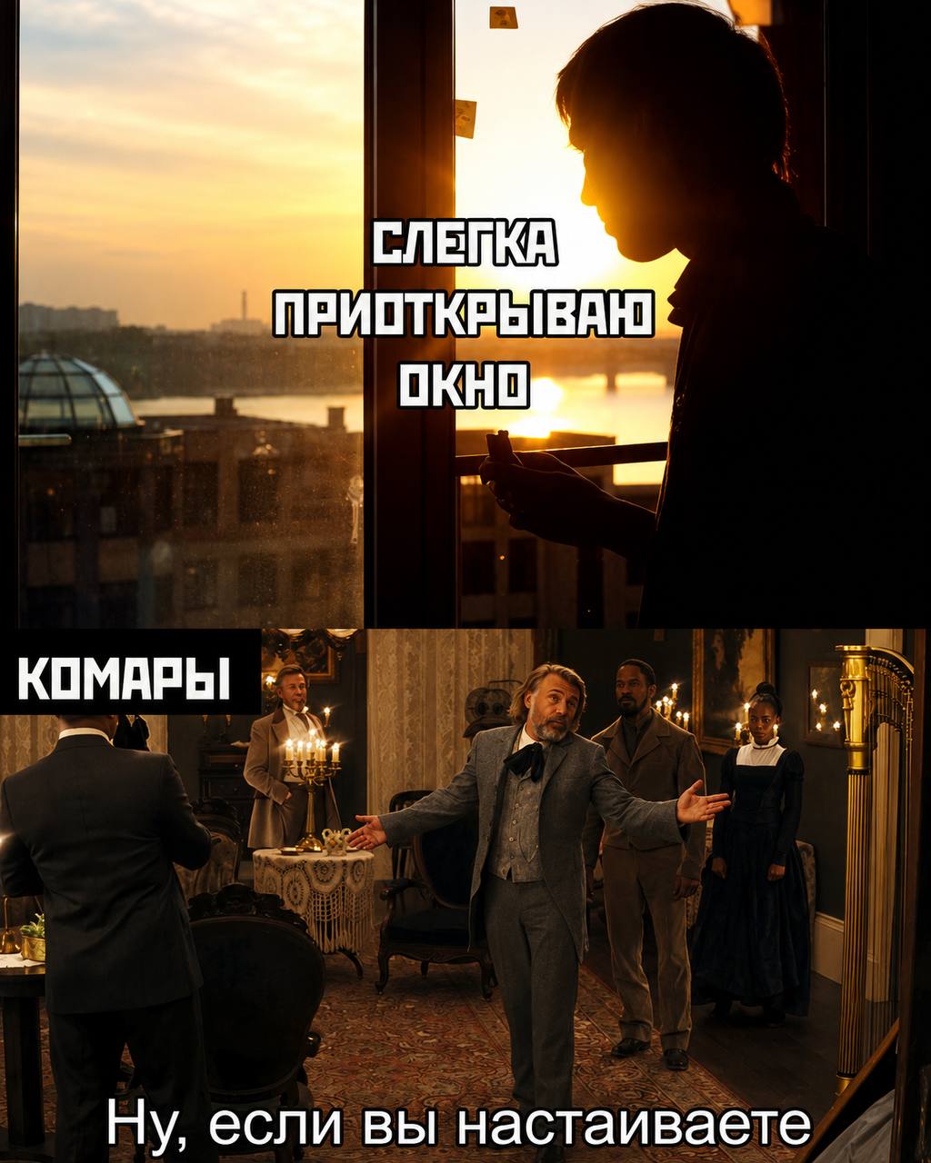 ПРИОТКРЫВАЮ ОКНО КОМАРЫ если вы настаиваете