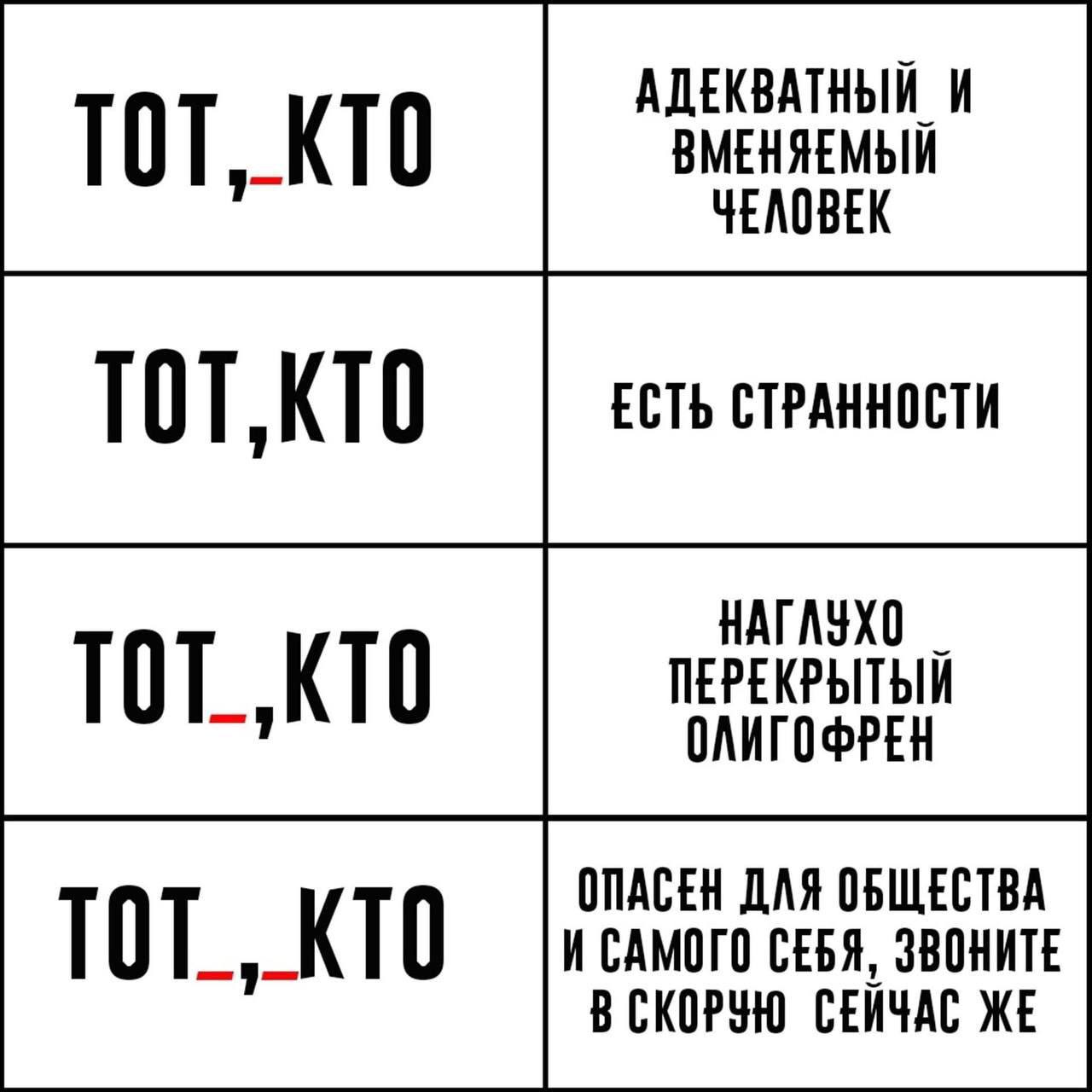 АДЕКВАТНЫЙ И ТОТ, КТО ОПАСЕН ДЛЯ ОБЩЕСТВА И САМОГО СЕБЯ, ЗВОНИТЕ В СКОРУЮ ЖЕ