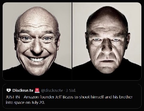 Bes: Disclose.tv 3 Std. JUST IN Amazon founder Jeff Bezos to shoot himself and his brother into space on July 20.
