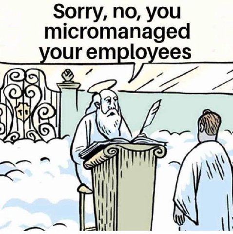Sorry, по, you micromanaged our employees