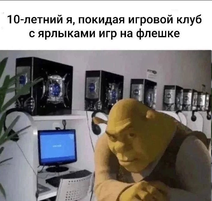 10-летний я, покидая игровой клуб с ярлыками игр на флешке