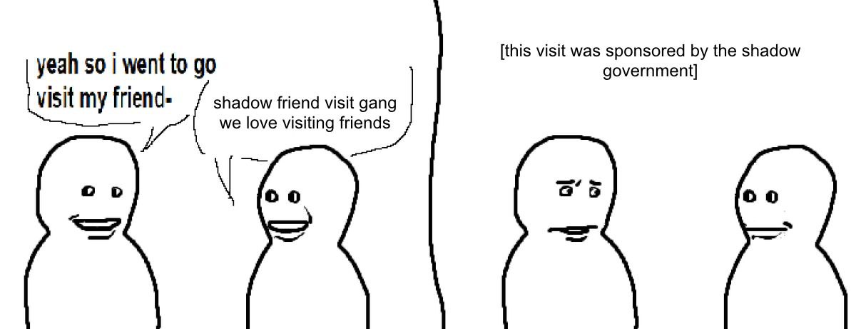 [this visit was sponsored the shadow yeah so i went to government] shadow friend visit gang visit my we love visiting friends о о а