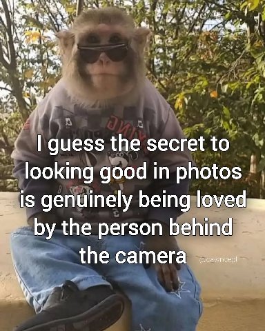 a looking good in photos is genuinely being loved the person behind the сатега