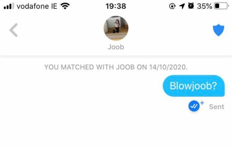 vodafone 19:38 Joob YOU MATCHED WITH JOOB ON 14/10/2020. Sent