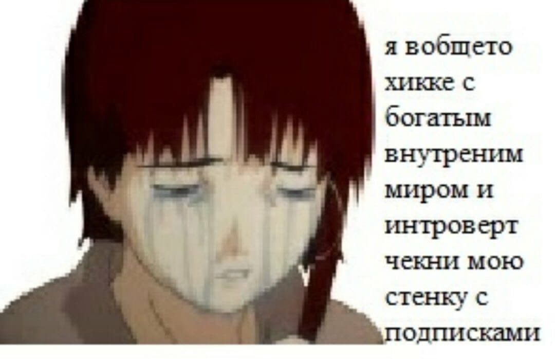 я вобщето хикке с богатым внутреним миром и интроверт чекни мою стенку с подписками