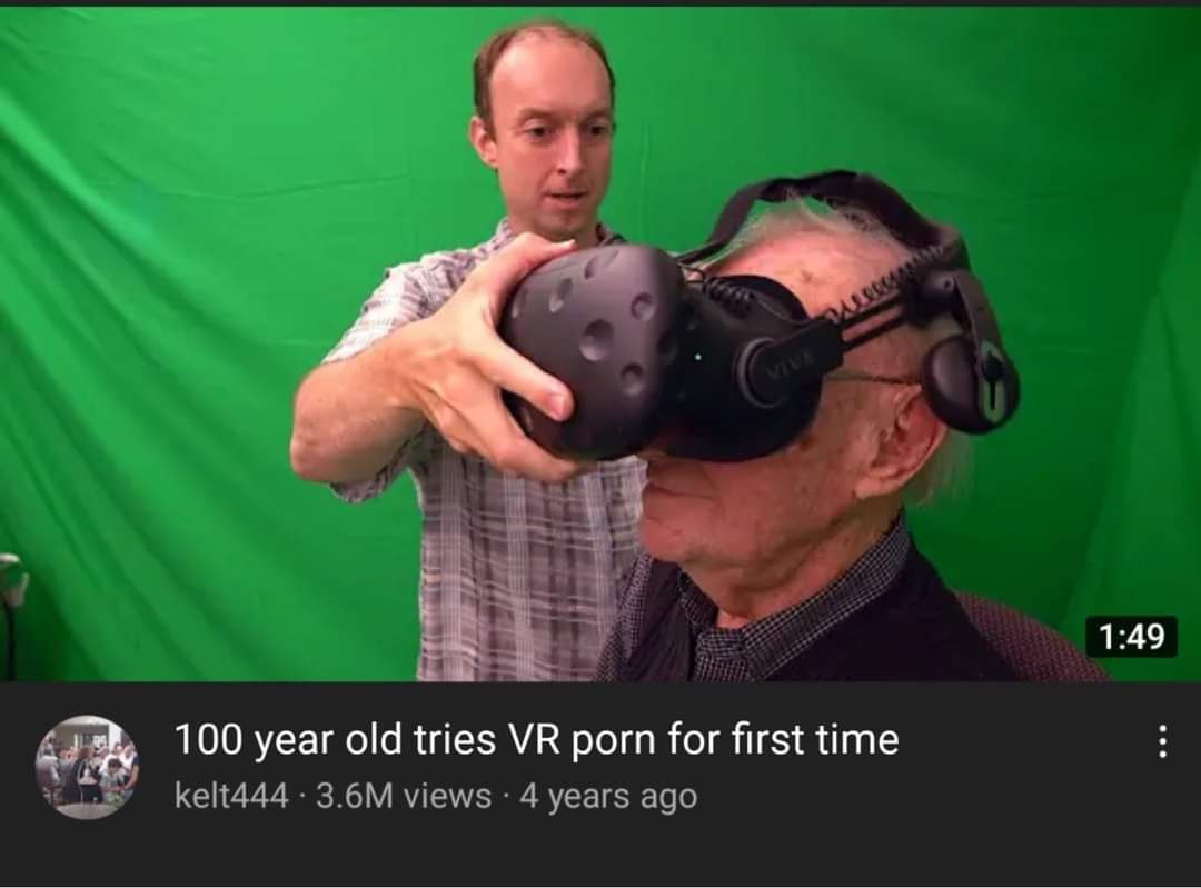 1:49 100 year old tries porn for first time