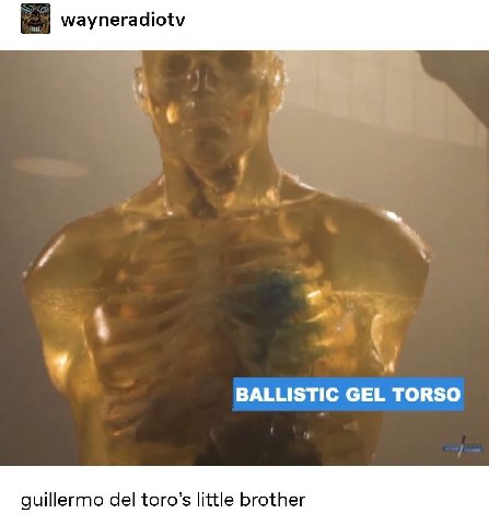 wayneradiotv 4 BALLISTIC GEL TORSO guillermo del toro’s little brother