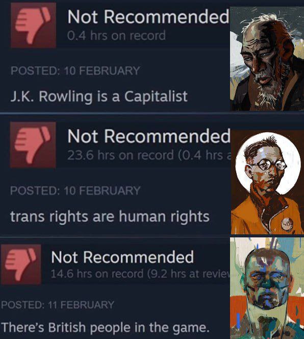 Not Recommended Rowling is а Capitalist Not Recommended trans rights are human rights Not Recommended i И There’s British people the дате. к.