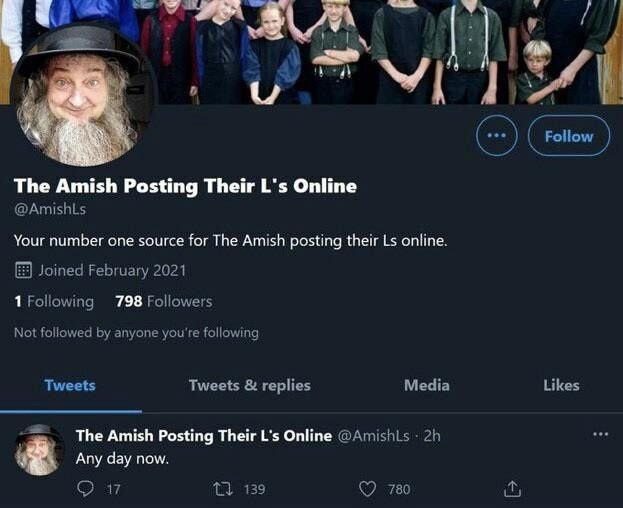 The Amish Posting Their Online Your number one source for The Amish posting their online. Joined February 2021 1 Following 798 Followers Not followed anyone you're following Tweets Media Likes Tweets 