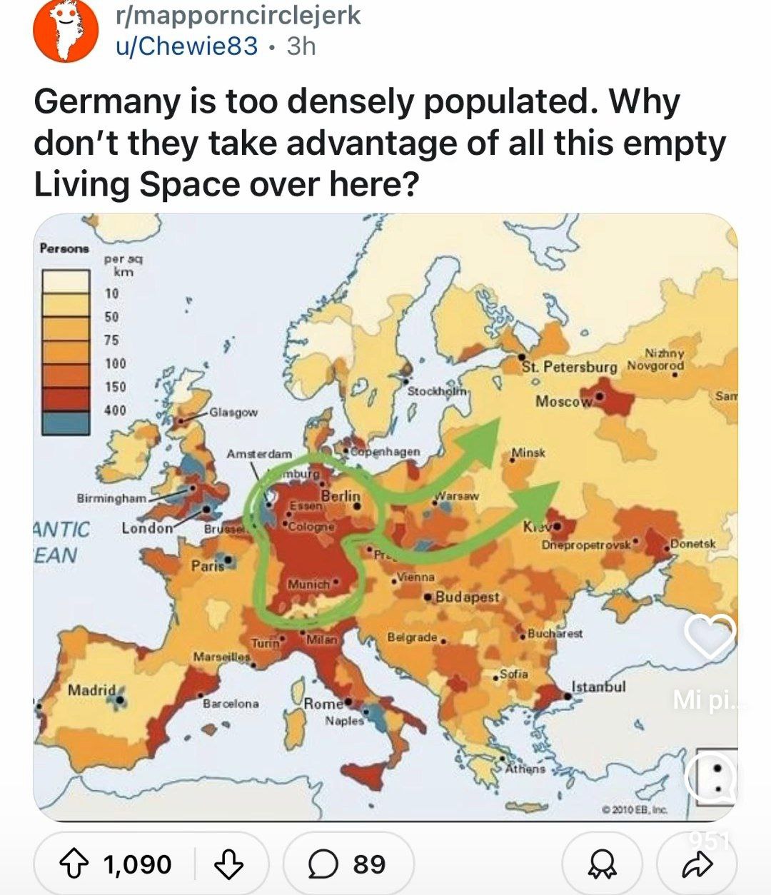r/mapporncirclejerk u/Chewie83 Germany is too densely populated. Why don't they take advantage of all this empty Living Space over here? Persons 10 75 50 100 150 Petersburg 400 Мозсо Amsterdam hagen 0