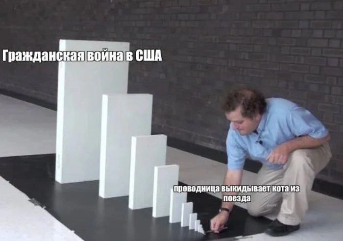 Гражданская война в США проводница выкидывает кота из поезда