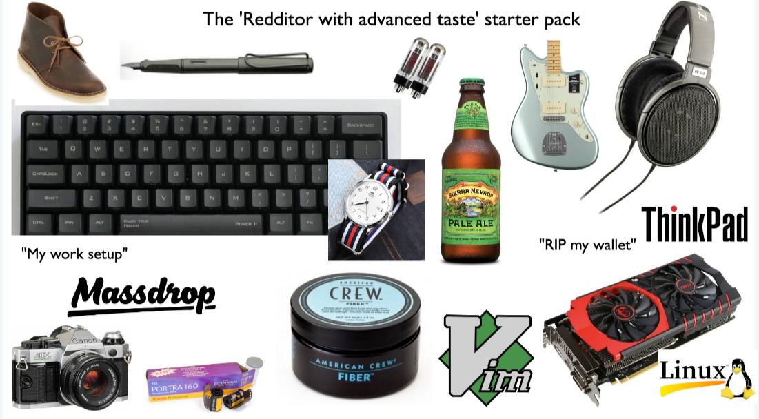 The 'Redditor with advanced starter pack 74 ThinkPad "RIP my wallet "My work setup" Massdrop FIBER